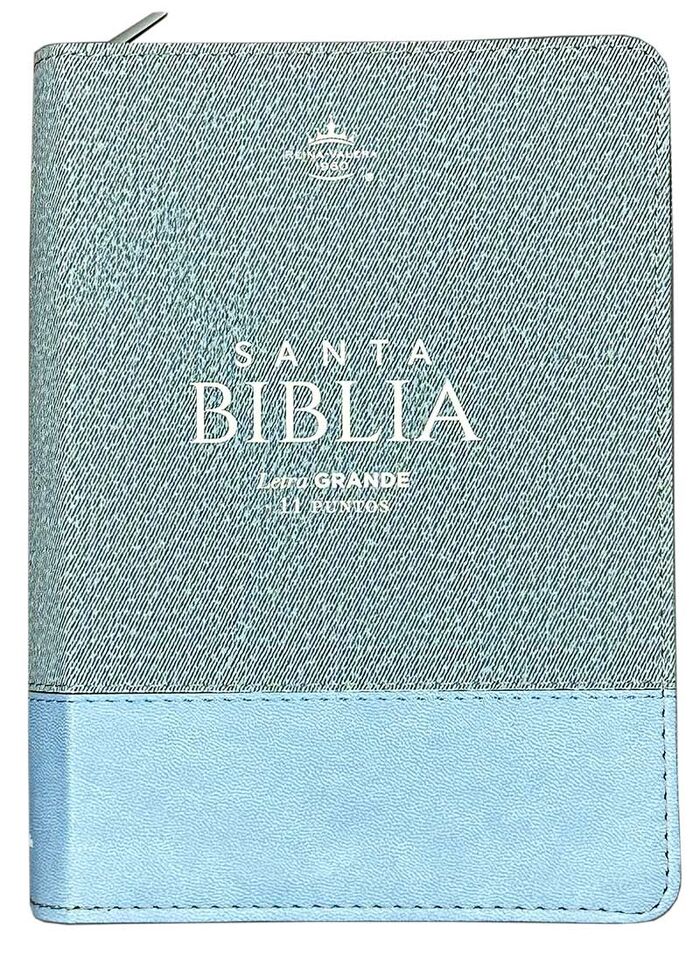 Biblia RVR60 portátil Letra Grande 11 puntos con cierre/indice Azul/azul (COMBI JEAN)