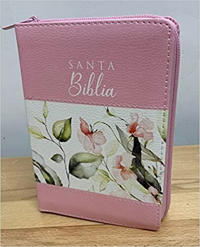 Biblia RVR60 Bolsillo i/piel con cierre/índice franja floral rosa palo