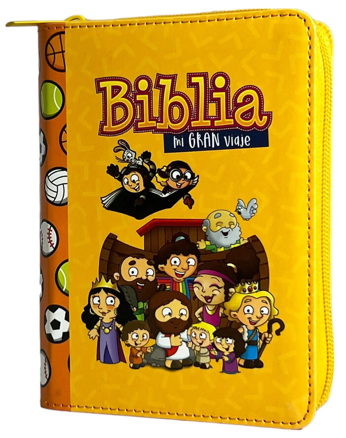 Biblia RVR60 Mi gran viaje bolsillo i/piel con cierre Naranja