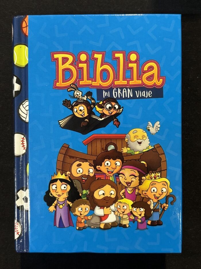 Biblia Mi gran viaje RVR60 tamaño Bolsillo Tapa dura Azul Balones