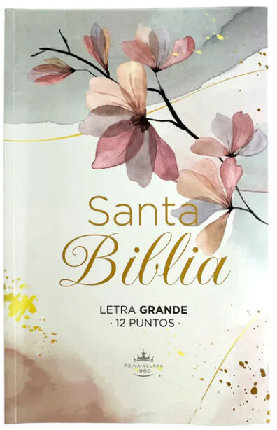 Biblia RVR60 Tamaño manual Letra Grande con índice flores renuevo TAPA FLEX