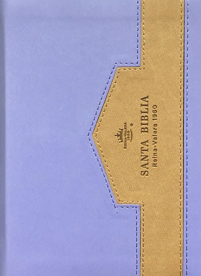 Biblia RVR60 Bolsillo i/piel Elegante Lila/Café con cierre/índice