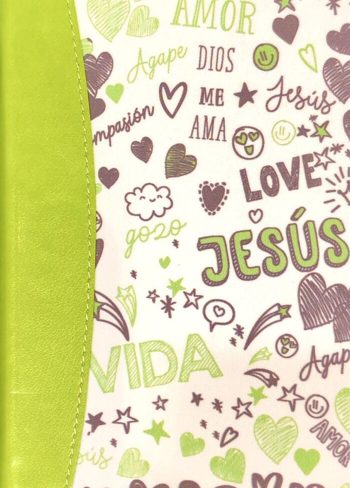 Biblia RVR60 Bolsillo Palabras de vida i/piel y tela Verde con índice