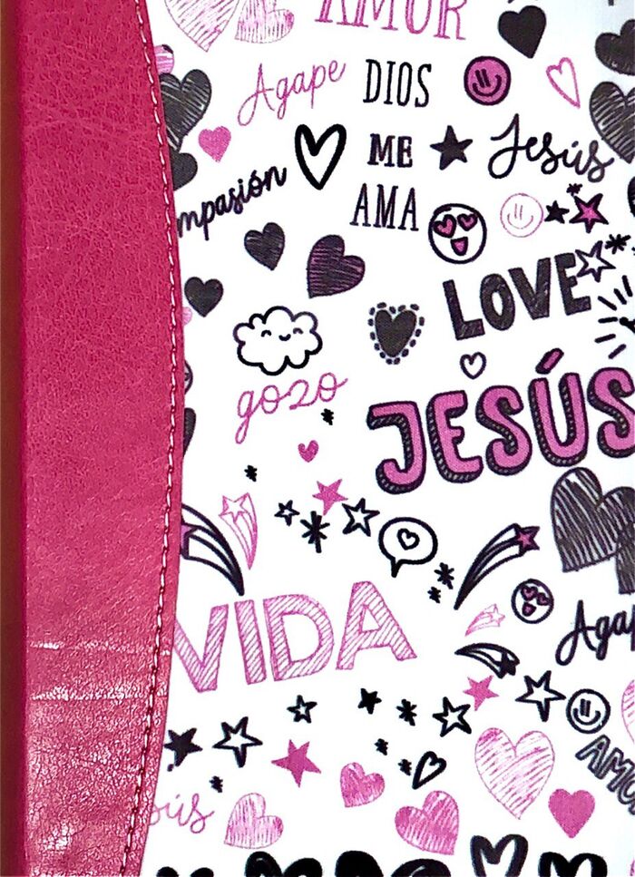 Biblia RVR60 Bolsillo Palabras de vida i/piel y tela Rosa con índice