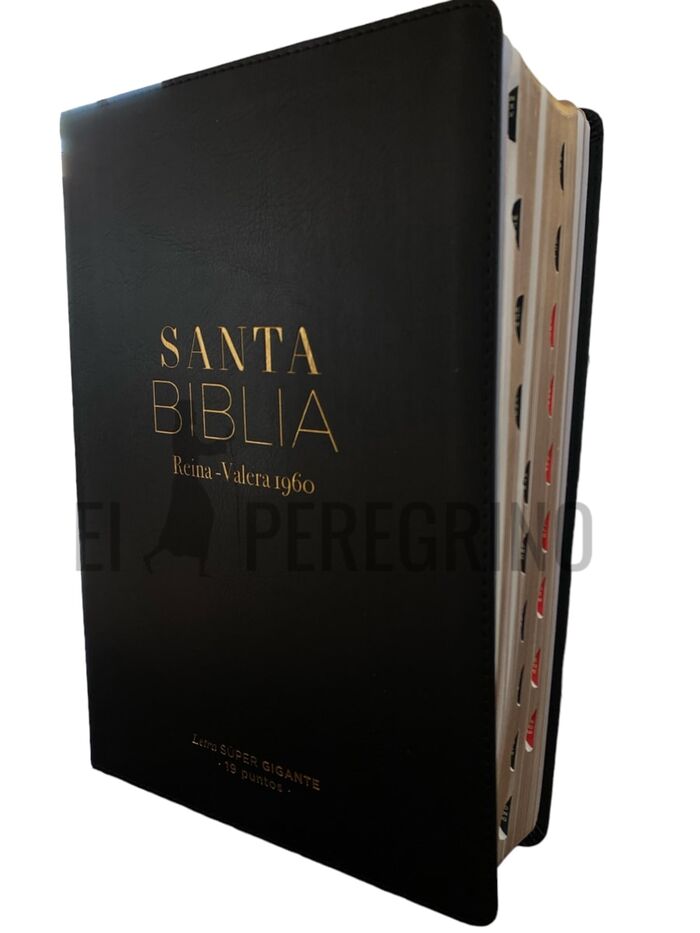 Biblia RVR60 Letra Súper Gigante 19 puntos i/piel negro con índice