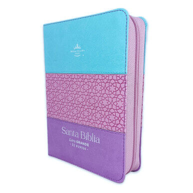 Biblia RVR60 portátil Letra Grande 11 puntos Tricolor Azul/rosa/lila con cierre/índice
