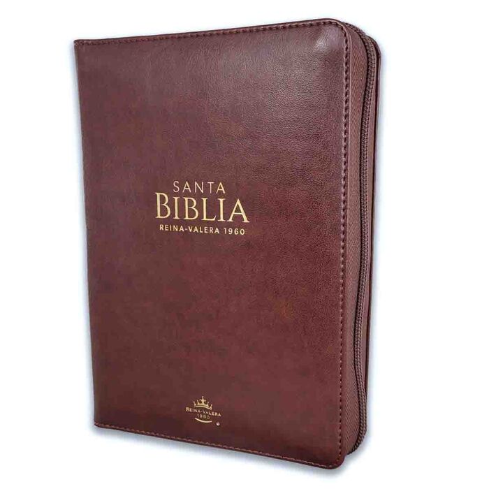 BIBLIA RVR60 PORTÁTIL LETRA GRANDE 11 PUNTOS I/PIEL CON CIERRE Café Oscuro