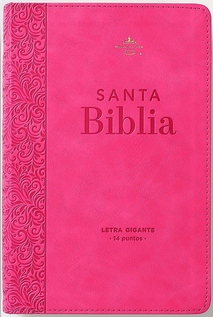 Biblia RVR60 Tamaño manual letra GIgante i/piel Fucsia
