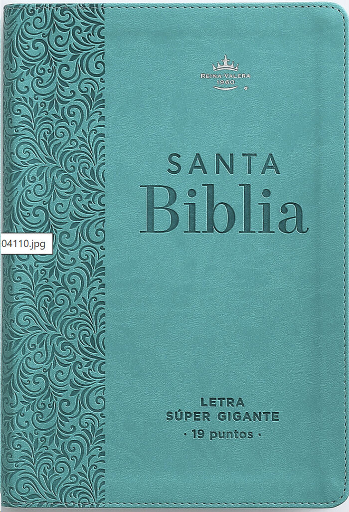 Biblia RVR60 Letra Súper Gigante i/piel Turquesa Floral 
