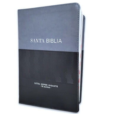 Biblia RVR60 Letra Súper Gigante i/piel Geométrico Negro/Gris con índice