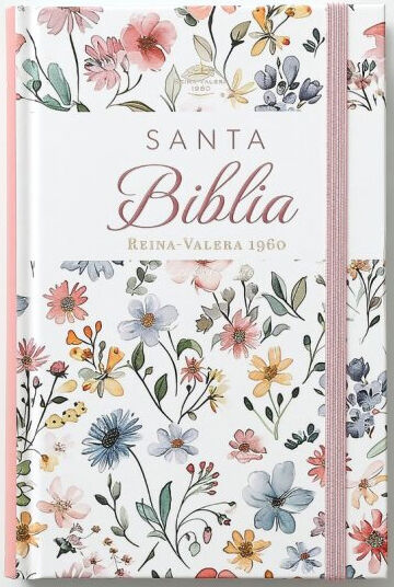Biblia RVR60 Tamaño manual LEtra GRande TApa dura con elástico: Primavera Blanca