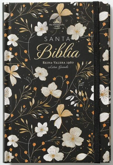 Biblia RVR60 Tamaño manual LEtra GRande TApa dura con elástico: Primavera Negra