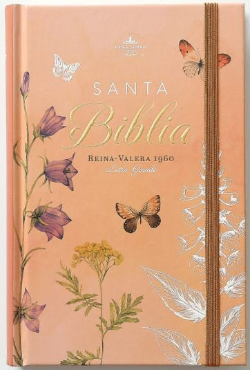 Biblia RVR60 Tamaño manual LEtra GRande TApa dura con elástico: Primavera Coral