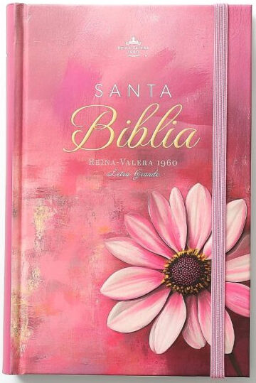 Biblia RVR60 Tamaño manual LEtra GRande TApa dura con elástico: Primavera Coral
