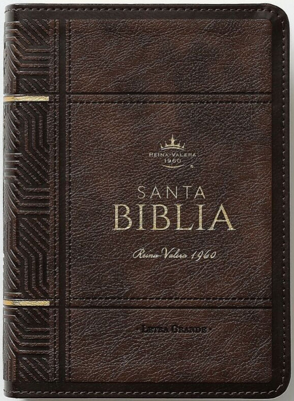 Biblia RVR60 tamaño compacto Letra Grande i/piel café oscuro