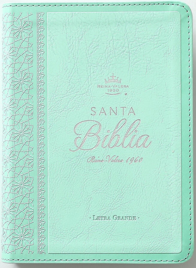 Biblia RVR60 tamaño compacto Letra Grande i/piel turquesa