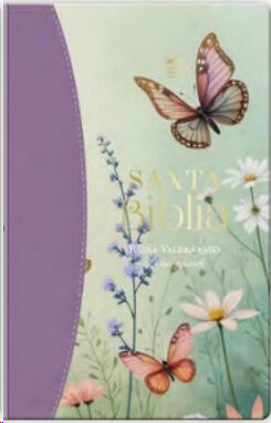 Biblia RVR60 tamaño manual letra Gigante MAriposas lila
