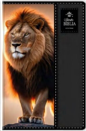 Biblia RVR60 tamaño manual letra Gigante León de Judá con cierre