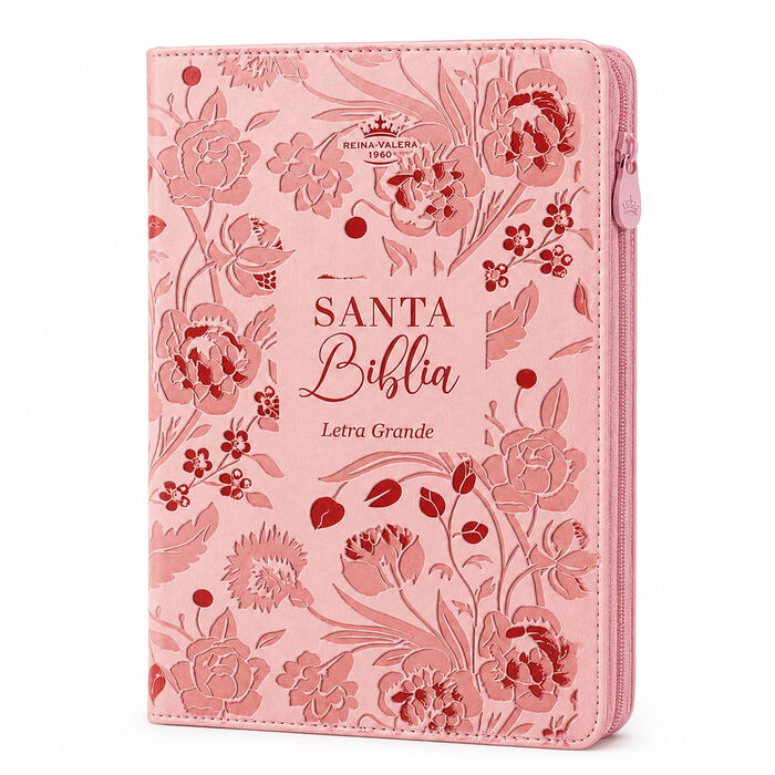 Biblia RVR60 de Obsequios y premios Rosa Floral con cierre