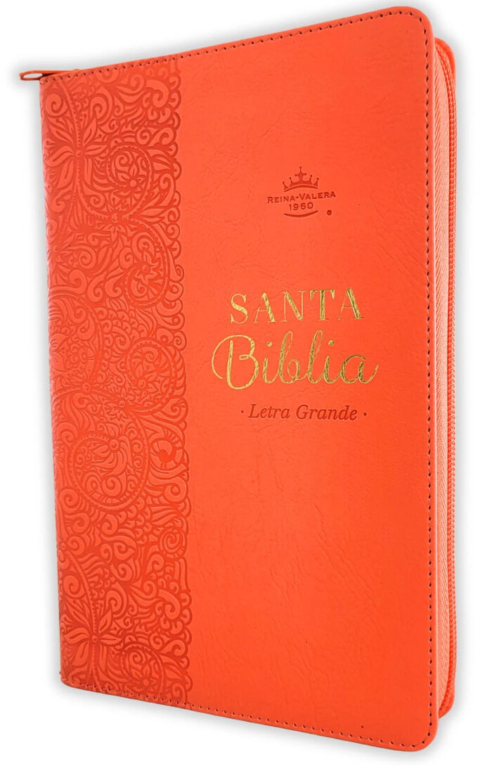 Biblia RVR60 de Obsequios y premios Coral Delicado con cierre
