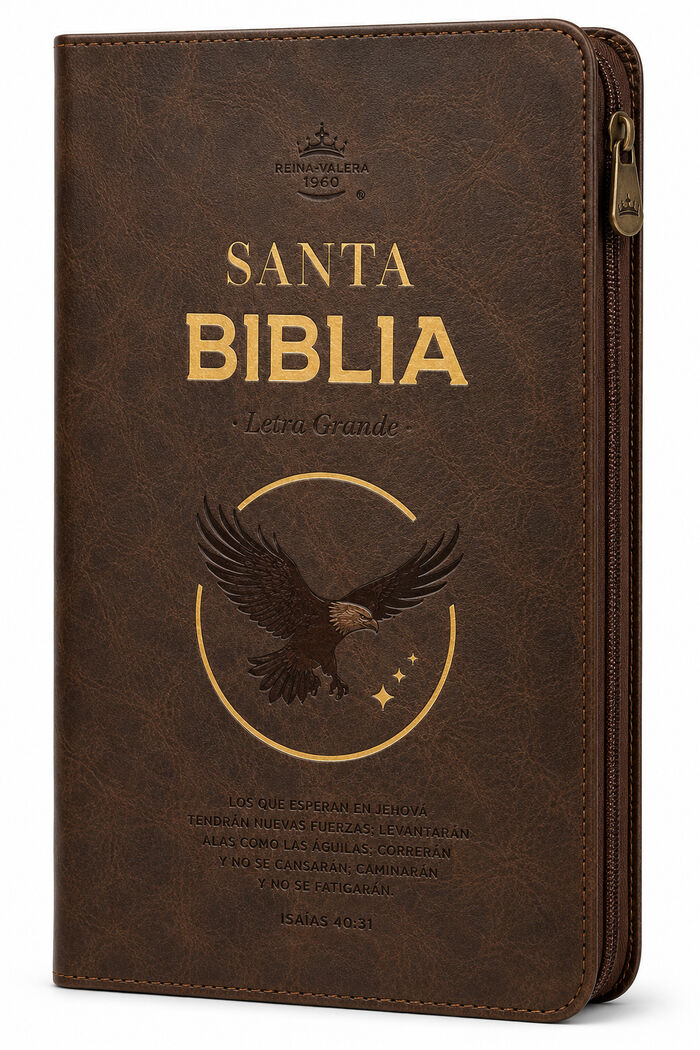 Biblia RVR60 de Obsequios y premios Moka Águila con cierre