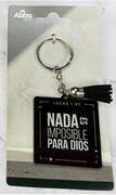 Nada es imposible para Dios - Llavero acrílico con pon pon decorativo