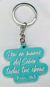 Pon en manos del Señor - Llavero caucho turquesa