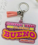 Prueben y vean - Llavero de caucho con brillantina