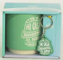 Pack Taza 14 Oz + llavero de caucho. Yo y mi casa