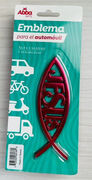 EMBLEMA ICHTUS ROJO CON JESÚS. 13 CM.