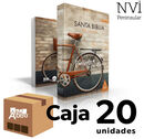 Caja 20 unidades Biblia NVI Peninsular LG Rústica Aventura Bicicleta Edición misionera
