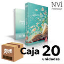 Caja 20 unidades Biblia NVI Peninsular LG Rústica Libro en primavera Edición misionera