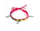 Pulsera mulicolor CJR con tres Icthus metal Rosa