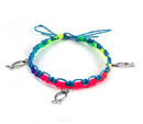 Pulsera mulicolor CJR con tres Icthus metal Azul