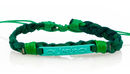 Pulsera algodón JKL con placa Jesús verde (Nueva colección Luce y Comparte)