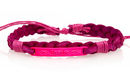 Pulsera algodón JKL con placa Jesús fucsia (Nueva colección Luce y Comparte)