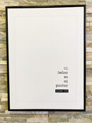 El Señor es mi pastor. Cuadro minimalista marco negro