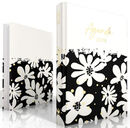 Agenda PV 2026 i/piel blanco y negro con flores