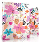 Agenda PV 2026 Tapa Dura Flores rosas/lilas/naranja