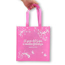 El gozo del Señor. Bolsa de tela Tote bag rosa. [723592074760]