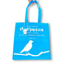 Esperanza. Bolsa de tela Tote bag azul. [723592074821]