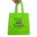 Con Dios todo es posible. Bolsa de tela Tote bag verde. [723592074838]