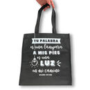 Tú Palabra. Bolsa de tela Tote bag negra.[723592074852]