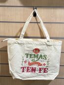 No temas, solo ten fe. Bolsa de algodón con cremallera