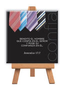 Bendito el hombre...Minilienzo 9x9 cm montado sobre caballete de madera