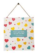 Todo lo que hagáis. Cuadro de madera con cordel