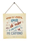 Me arma de valor. Cuadro de madera con cordel