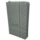 Biblia de Promesas RVR60 tamaño manual letra grande i/piel gris con índice y cierre