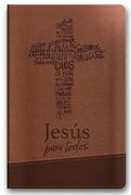 Biblia de Promesas Jesús para todos RVR60 manual letra grande i/piel café con cierre e índice 
