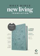 NLT Large Print Thinline Reference Bible, LeatherLike, Floral Leaf Teal